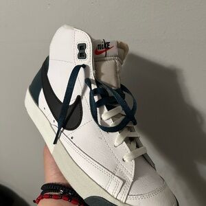 Nike White and Black High-Top Sneakers